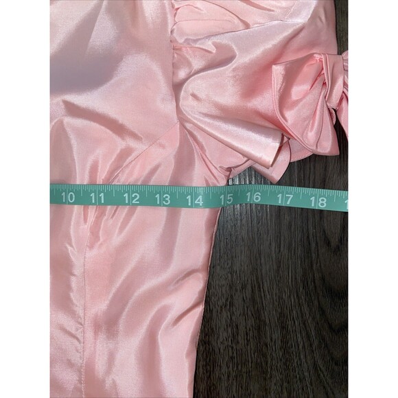 Alfred Angelo Vintage 80s 90s Dress Pink Bow Drop Waist Prom Dress - Picture 15 of 15